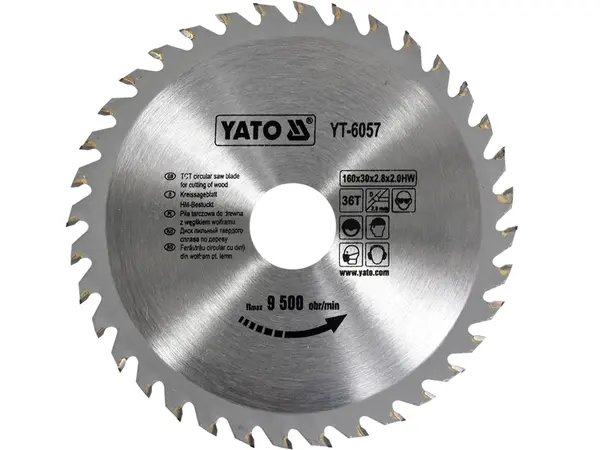 Пильный диск по дереву Yato 160х30х36зубов