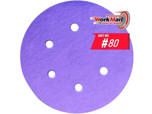 Круг WorkMan Ceramic P80 для выравнивания 150 мм на липучке