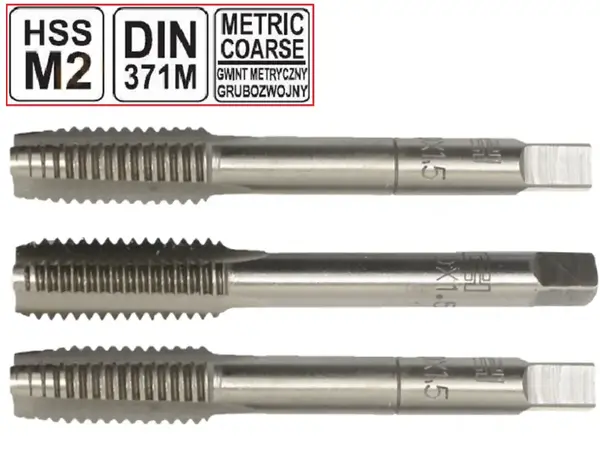 Мітчики ручні комплектні HSS M2 М10х1.5мм