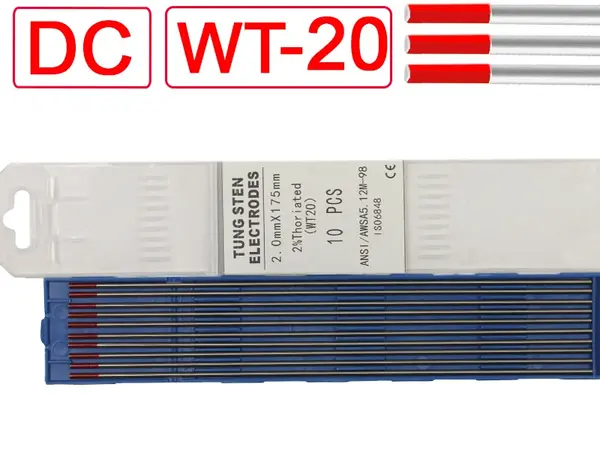 Вольфрамовый электрод WT-20 2.0 мм (Красный) для стали DC