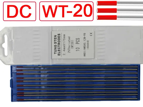 Вольфрамовый электрод WT-20 2.4 мм (Красный) для стали DC