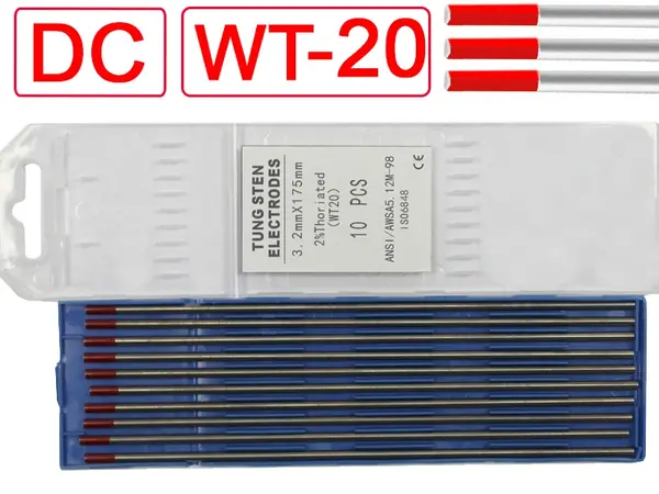 Вольфрамовый электрод WT-20 3.2 мм (Красный) для стали DC