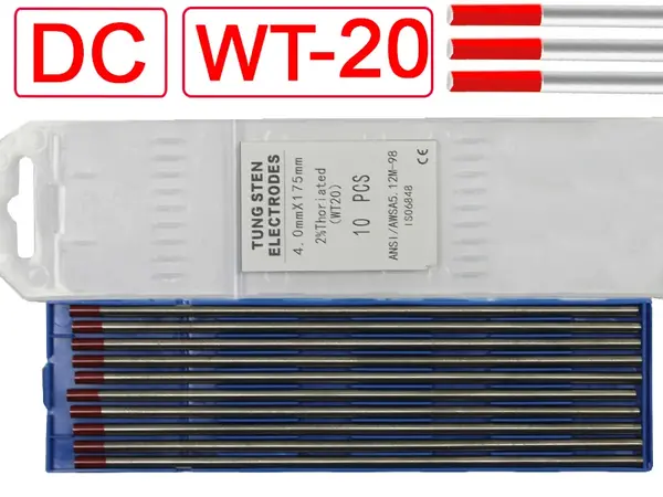 Вольфрамовый электрод WT-20 4.0 мм (Красный) для стали DC