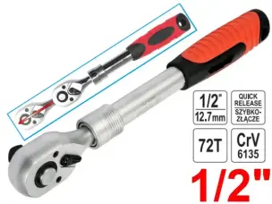 Ключ трещотка телескопический CrV 305-445мм 1/2″
