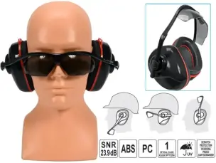 Наушники строительные с защитными очками SNR 23.9 дБ