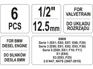 Набір фіксаторів розподільного валу для BMW Yato YT-06018