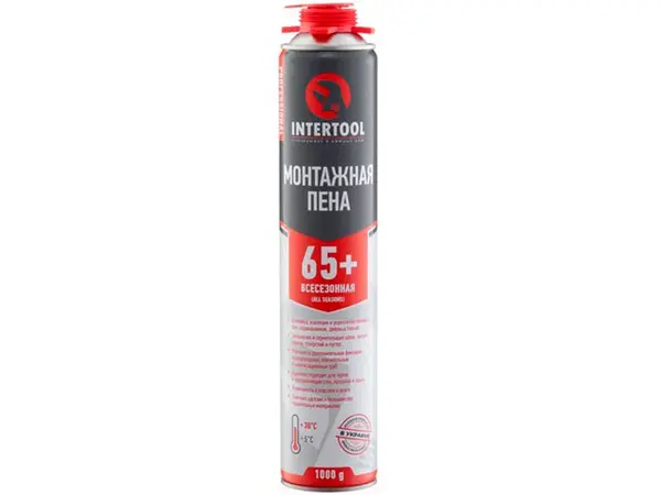 Пена монтажная всесезонная 750мл (65+) Intertool