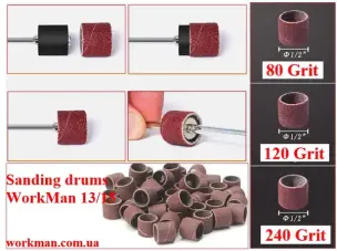 Гильза шлифовальная для гравера 13х15мм P80 WorkMan