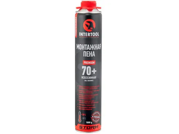 Пена монтажная всесезонная 750мл (70+) Intertool