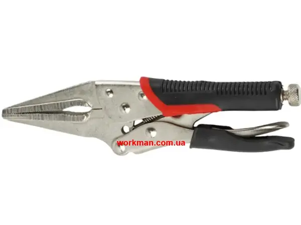 Зажимные клещи с фиксатором (длинные губки) WorkMan Soft-170