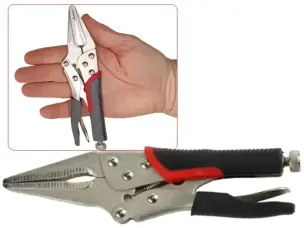 Затискні кліщі з фіксатором (довгі губки) WorkMan Soft-170