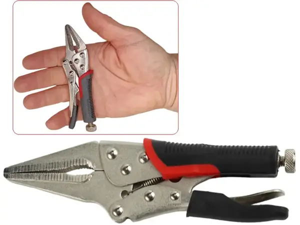 Затискні кліщі з фіксатором (довгі губки) WorkMan Soft-120