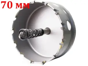 Твердосплавная коронка 70 мм (YG8) для сверления металла
