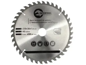 Диск пильний по дереву Intertool 230х30х40Т