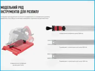 Направляющая шина для циркулярной пилы 1250мм