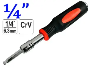 Вороток-отвертка телескопический 1/4" 190-318 мм (CrV)