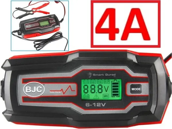 Інтелектуальний зарядний пристрій 4А для акумуляторів 6/12В LCD