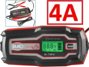 Інтелектуальний зарядний пристрій 4А для акумуляторів 6/12В LCD