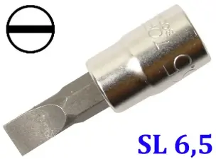 Плоская бита в торцевой головке 37мм под ¼ TopTul SL6,5