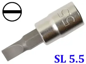 Головка с шлицевой вставкой 37мм под ¼ TopTul SL5,5