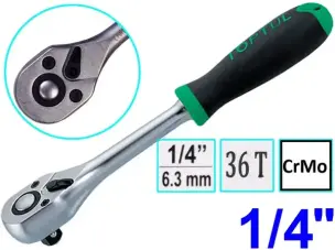 Ключ трещотка TopTul 150мм CrMo 1/4″