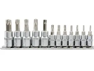 Набор головок с битами Torx 12 шт (1/4'' и 3/8'') сталь S2