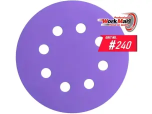 Круг на липучке P240 WorkMan Ceramic 125мм (шлифовка грунта)