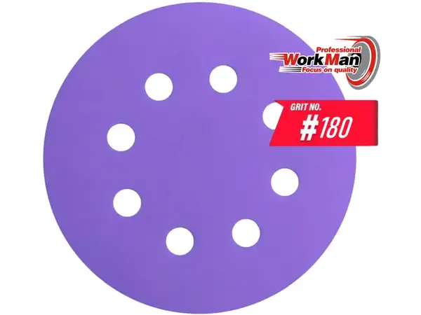 Круг на липучке P180 WorkMan Ceramic 125мм (шлифовка лака)