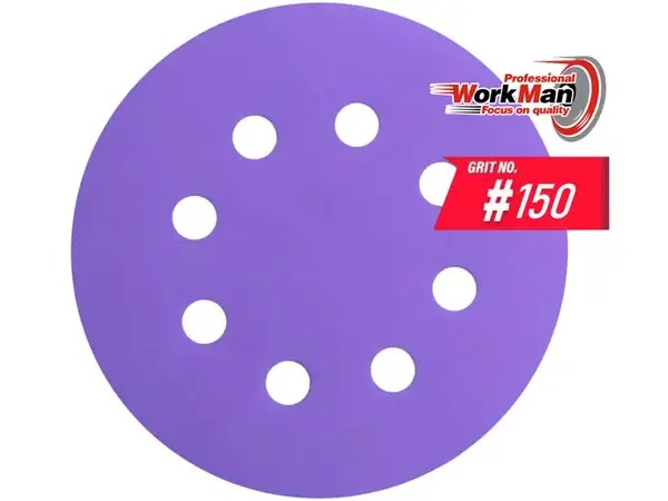 Круг на липучке P150 WorkMan Ceramic 125мм (чистовая шлифовка)