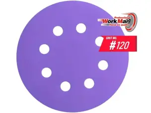 Круг на липучке P120 WorkMan Ceramic 125мм (под грунт и лак)