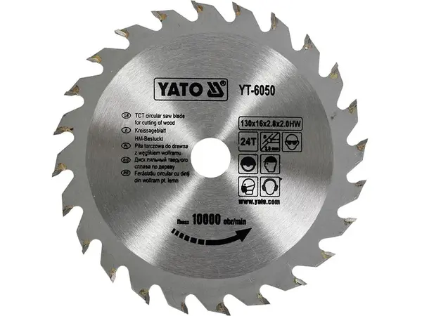 Пильний диск по дереву Yato 130х16х24зуба