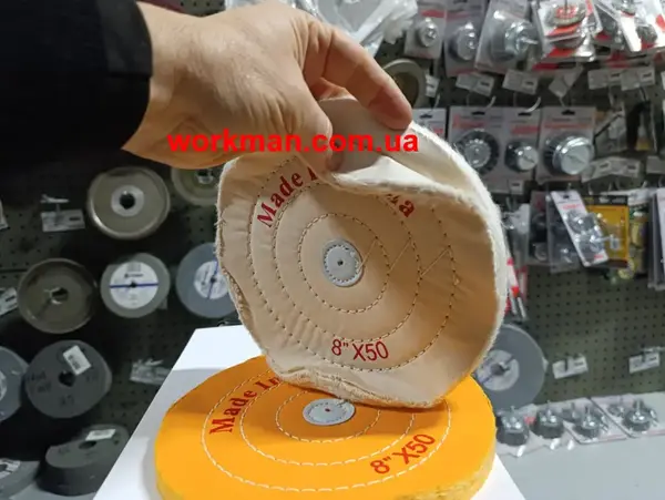Мягкий муслиновый круг для полировки 200 мм WorkMan Muslin W-200