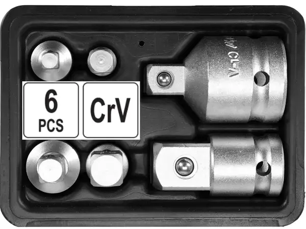 Набор переходников для головок CrV 6 предметов (1/4" - 3/4")