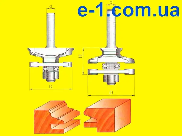 Фреза по дереву Глобус 3502set d12 комбінована рамкова для зрощування