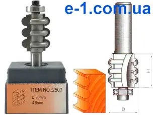Кромочная фигурная фреза с нижним подшипником Глобус 2503 R3