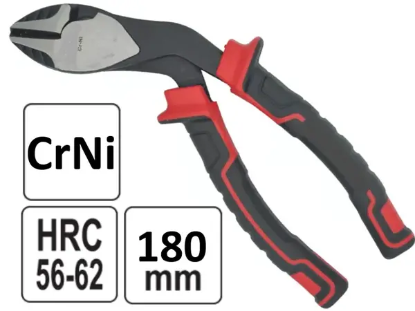 Силовые изогнутые бокорезы CrNi 180 мм