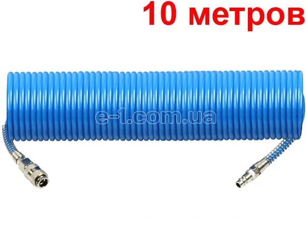 Пневмошланг спіральний (PU) 6,5x10 мм, 10 м, 15 Бар