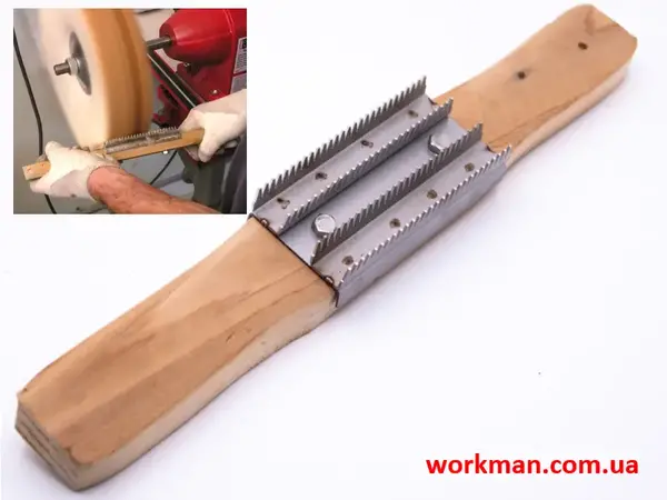 Двуручная щетка-гребенка для чистки полировальных кругов WorkMan BWR-2
