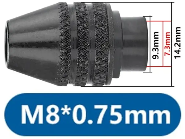 Патрон кулачковый для гравера M8x0.75 зажим 0.3-3.2 мм