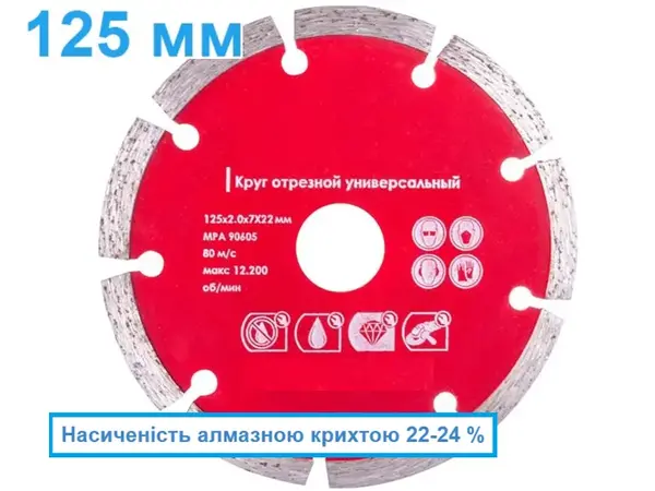 Диск отрезной алмазный сегментный 125мм