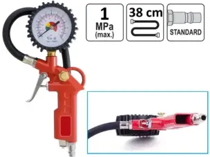 Пистолет для подкачки шин Intertool с манометром 63 мм