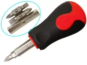 Викрутка міні 4 в 1, двосторонні насадки SL5, SL6, PH1, PH2