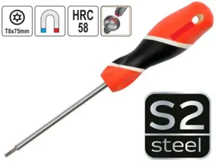 Викрутка Torx з отвором T8 75 мм сталь S2