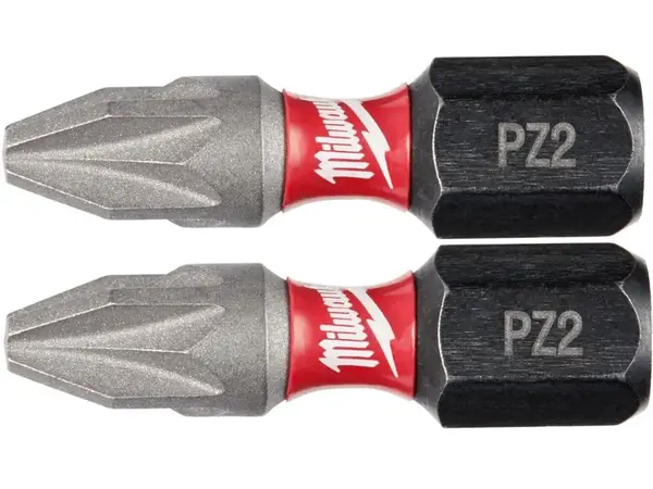 Ударные биты Milwaukee Shockwave PZ2 x 25 мм для саморезов (2 шт.)