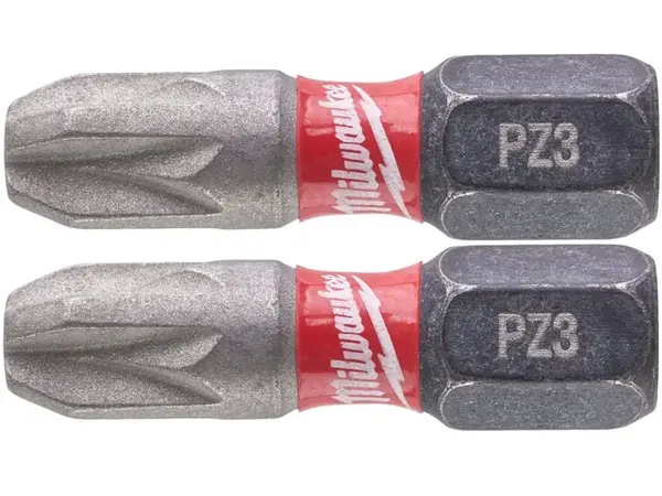 Ударные биты Milwaukee Shockwave PZ3 x 25 мм для больших саморезов