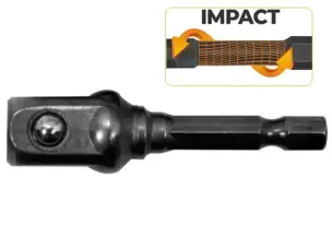 Адаптер ударный 1/4" HEX на квадрат 1/2" (Cr-V)
