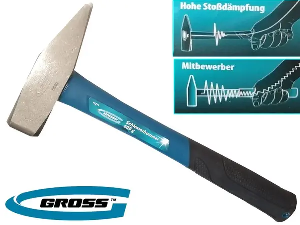 Слесарный молоток Gross C50 600 г (0.6 кг) с фиберглас рукояткой
