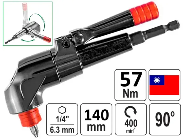 Кутова насадка на шуруповерт PRO 57Nm (посилена)