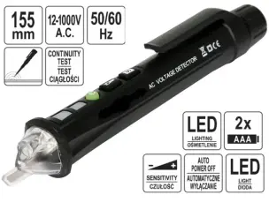 Индикатор напряжения с фонариком 12-1000V