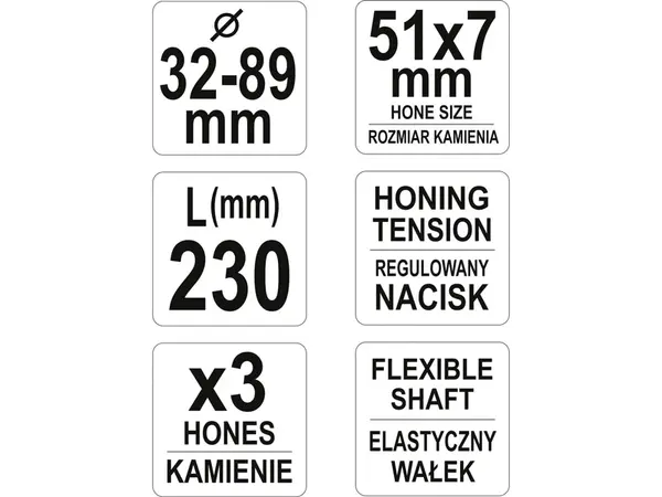 Хон для розточування циліндрів 32-89мм Yato YT-05811